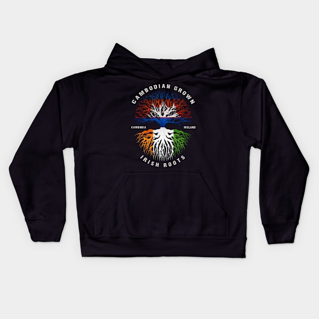 Cambodian Grown Irish Roots Ireland Flag Kids Hoodie by heart teeshirt